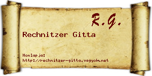 Rechnitzer Gitta névjegykártya